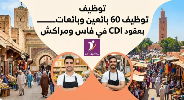 أنابيك توظيف 60 بائعين وبائعات بعقود CDI في فاس ومراكش