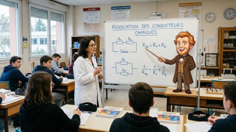 Association des conducteurs ohmiques Tronc Commun avec Georg Ohm sur tableau