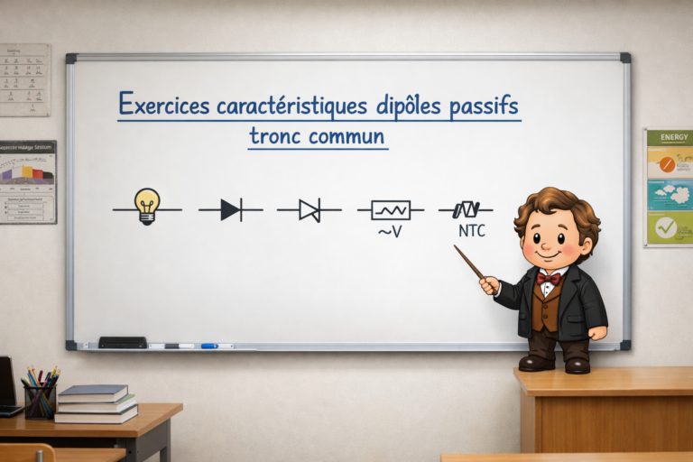 Exercices caractéristiques dipôles passifs tronc commun