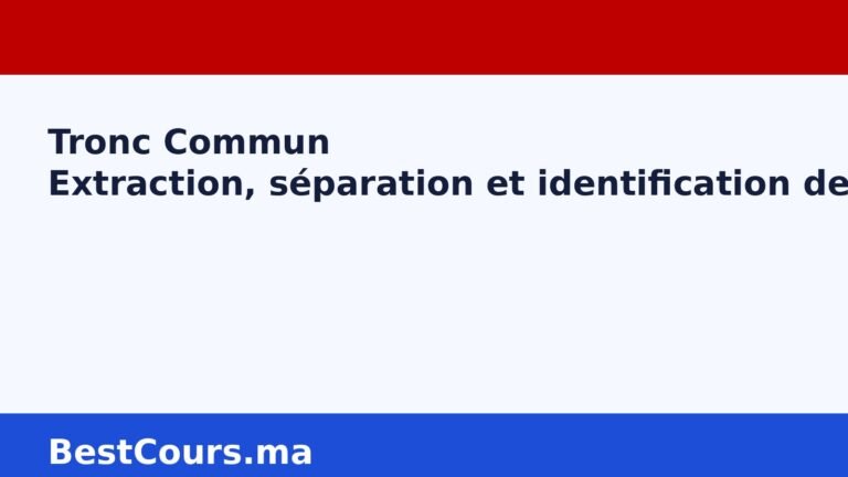 Image vedette Extraction, séparation et identification des espèces chimiques Tronc Commun