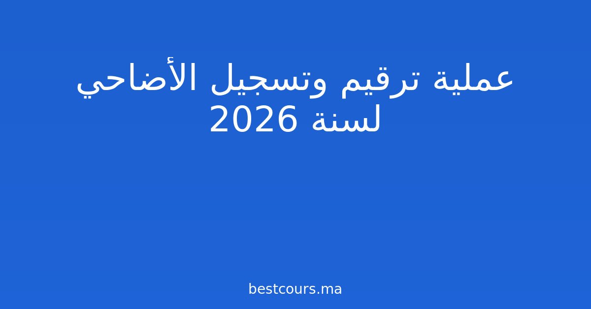عملية ترقيم وتسجيل الأضاحي لسنة 2026