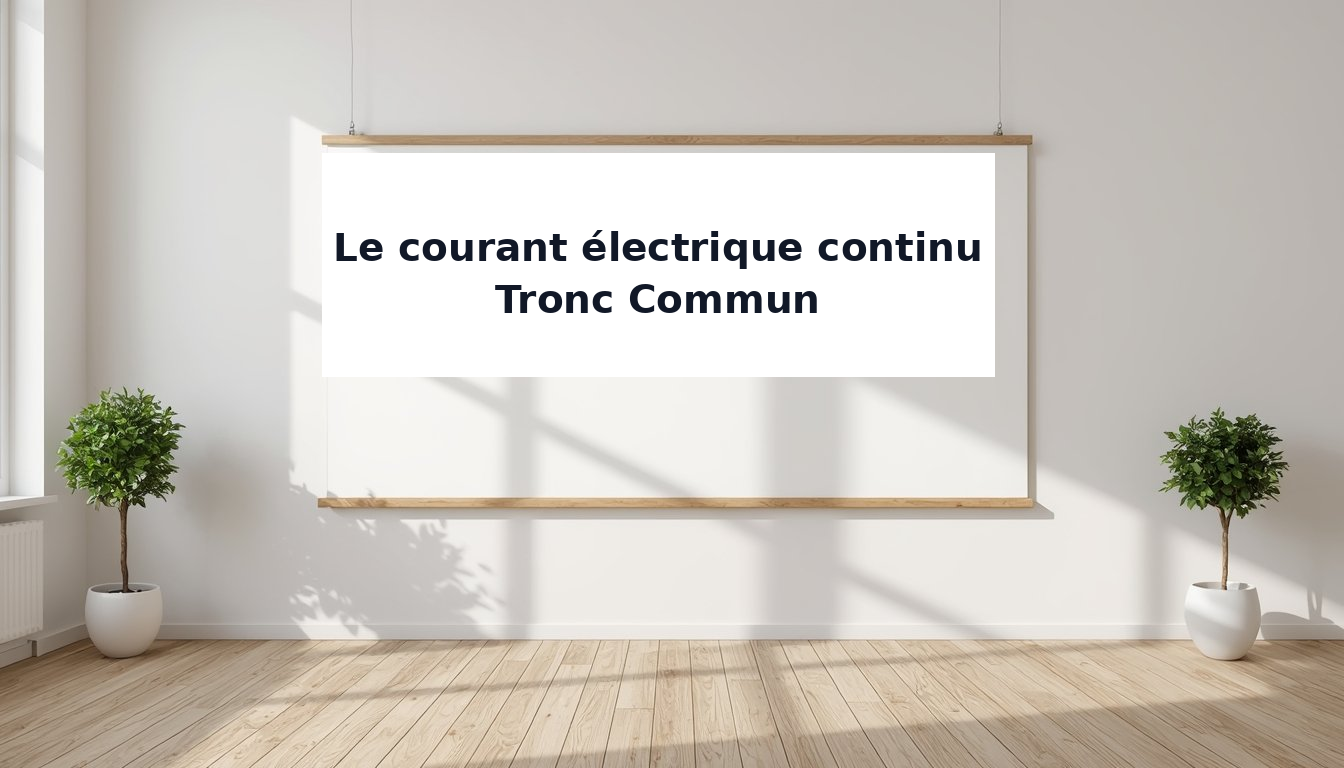 Le courant électrique continu Tronc Commun écrit sur le tableau