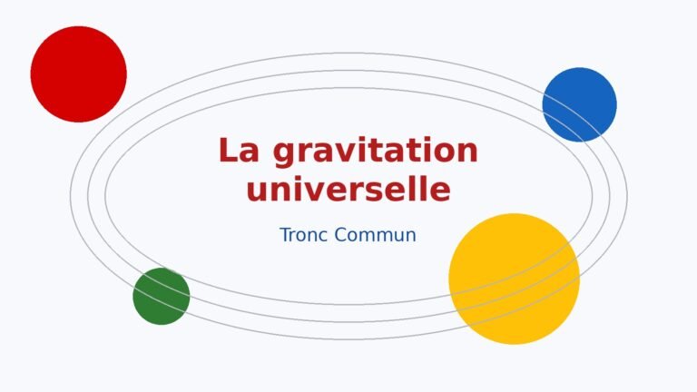 La gravitation universelle Tronc Commun, loi de Newton et relation entre poids et masse