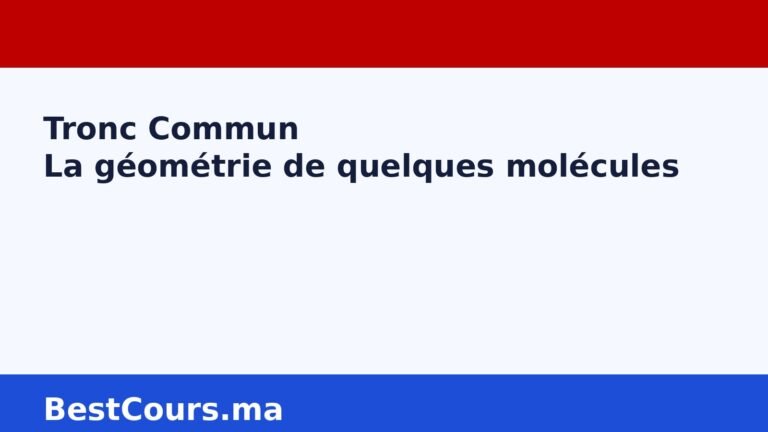 Image vedette La géométrie de quelques molécules Tronc Commun