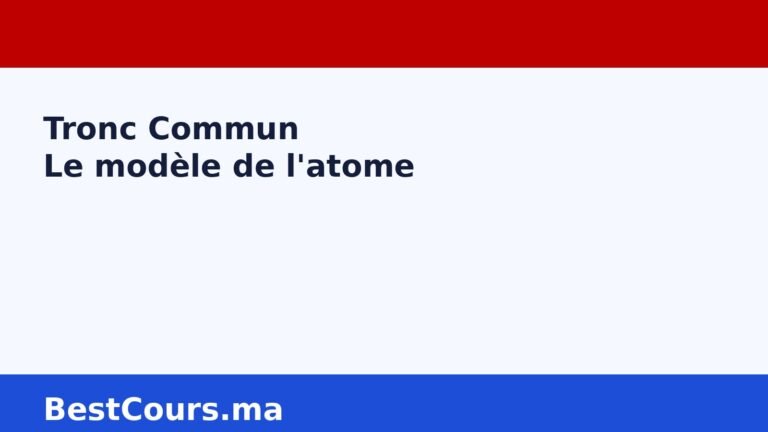 Image vedette exercices Le modèle de l'atome Tronc Commun