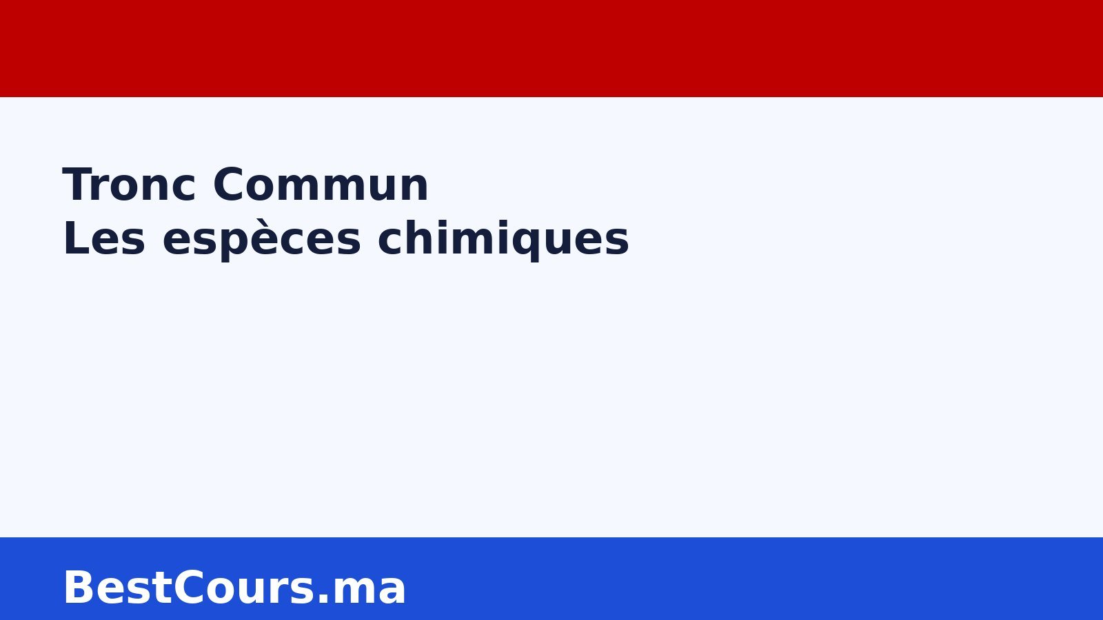 Image vedette exercices Les espèces chimiques Tronc Commun