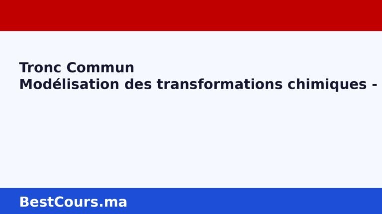 Image vedette Modélisation des transformations chimiques - Bilan de la matière Tronc Commun