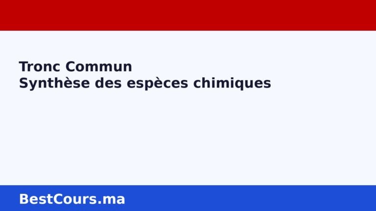 Image vedette Synthèse des espèces chimiques Tronc Commun