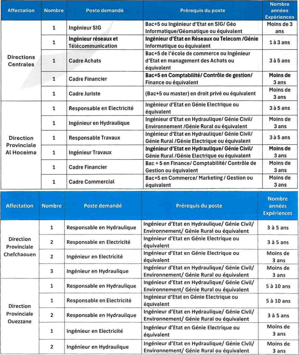 الشركة الجهوية متعددة الخدمات طنجة - تطوان - الحسيمة: الترشيح لتوظيف 26 مسؤول وإطار في عدة تخصصات. آخر أجل هو 27 مارس 2026 