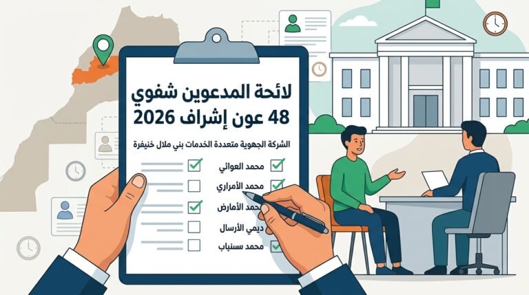 لائحة المدعوين شفوي 48 عون إشراف 2026 - bestcours.ma