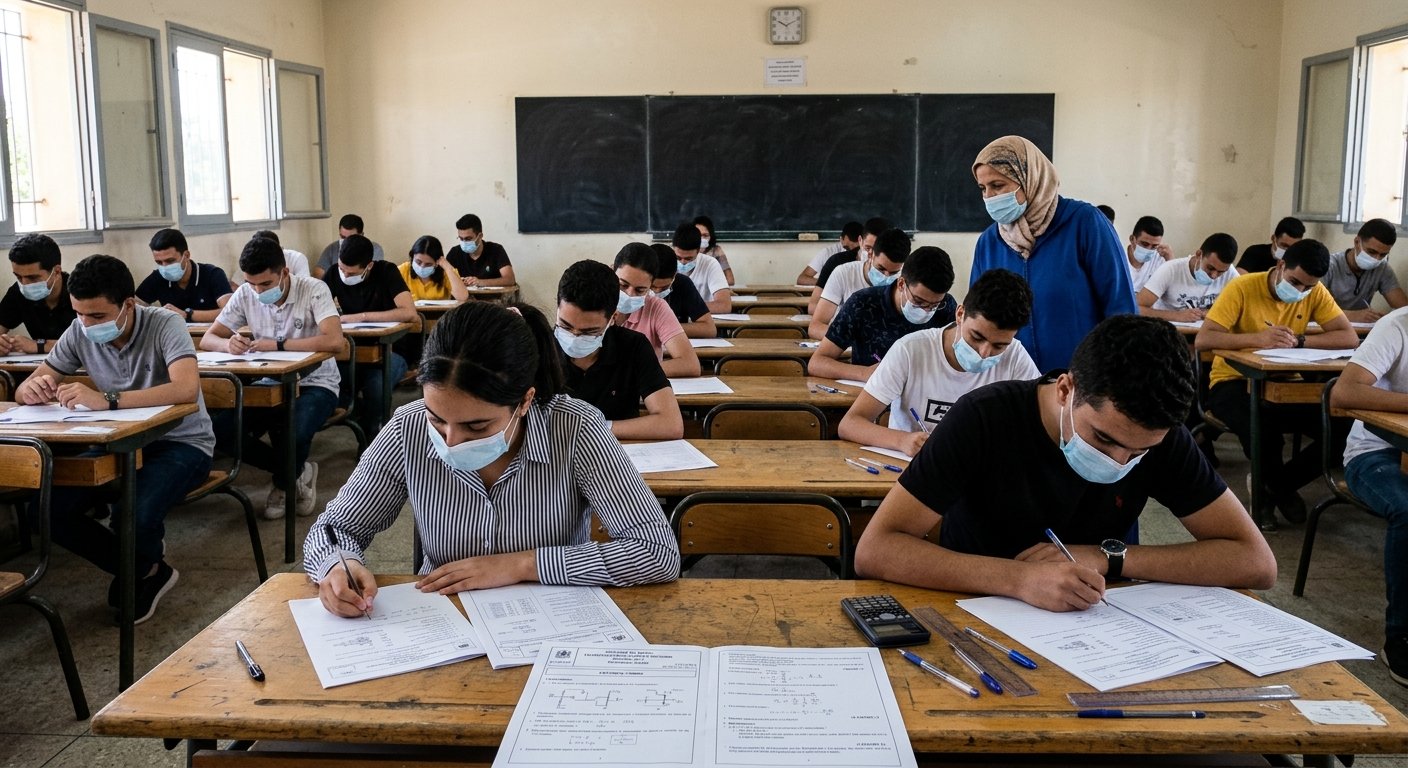 Examen National Physique-Chimie 2021 (2bac sciences physique et 2bac pc) - salle d'examen et sujets de physique-chimie