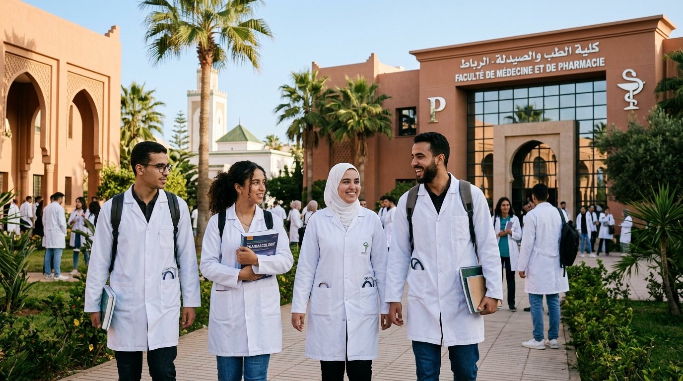 طالبات وطلبة داخل كليات الطب والصيدلة في المغرب أثناء التكوين الأكاديمي والتطبيقي