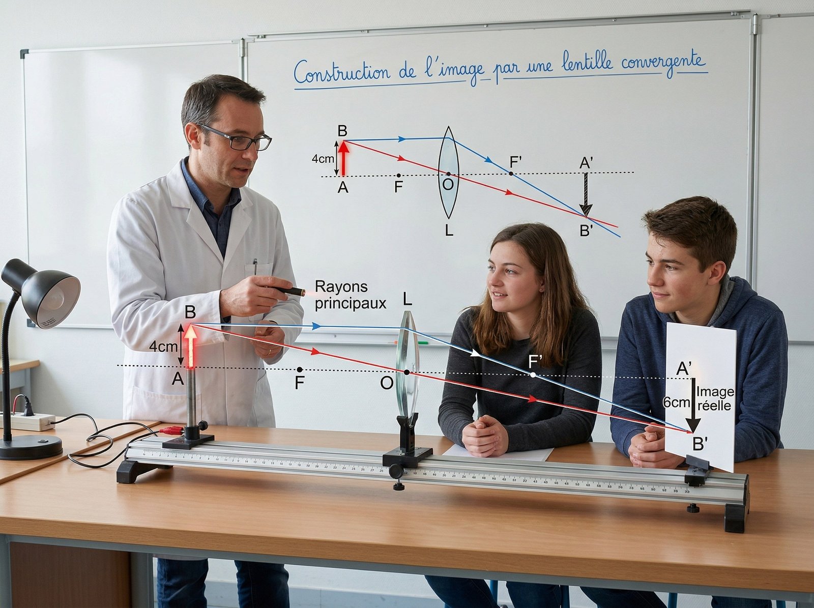Construction de l image par une lentille mince convergente 1ère Bac