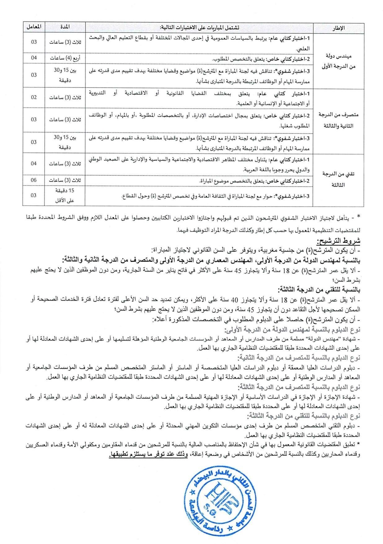 إعلان مباراة توظيف جامعة الحسن الثاني الدار البيضاء 2026 - الصفحة الثانية