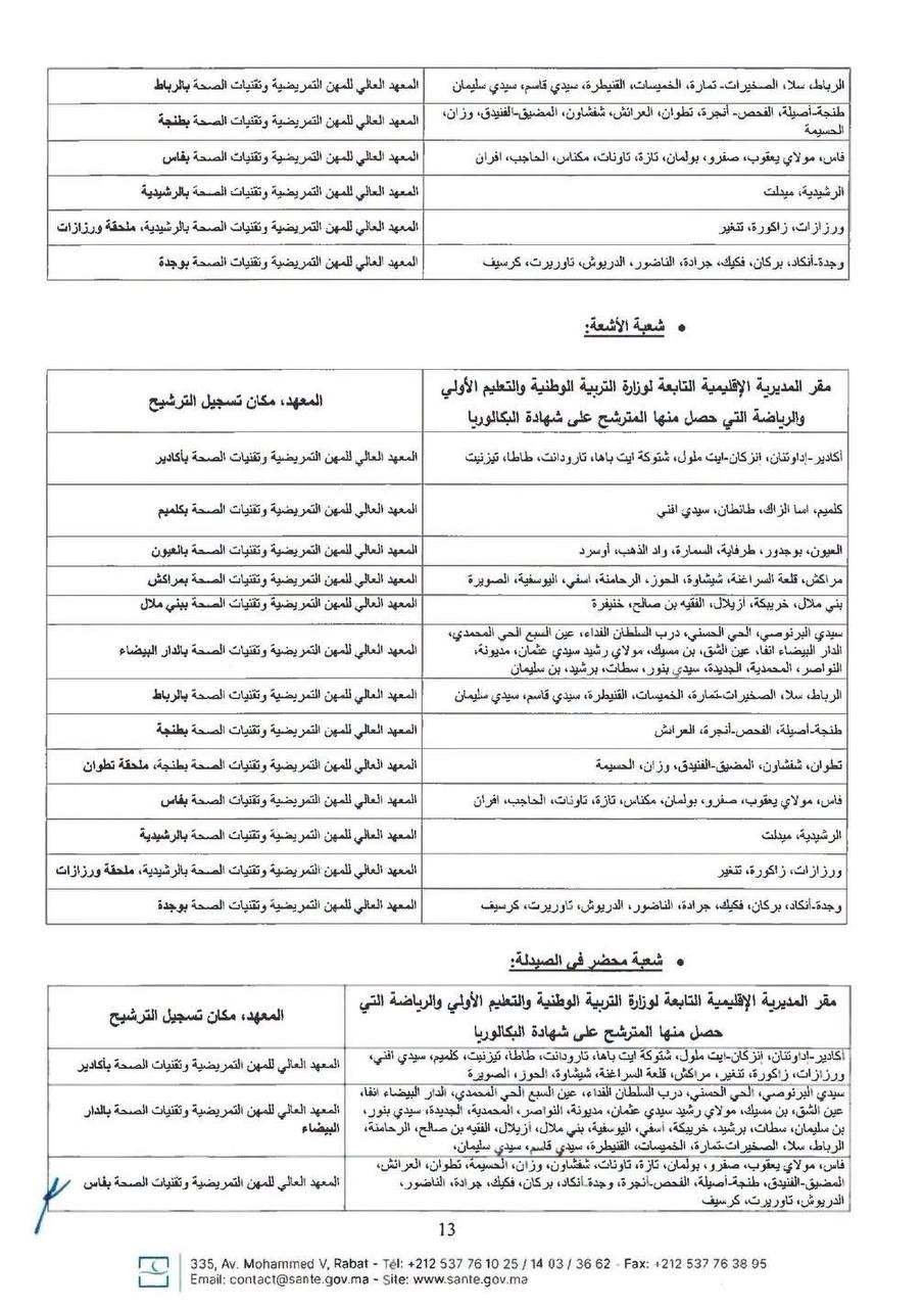 مذكرة ولوج معاهد إسبتس بالمغرب 2026 - الصفحة 13