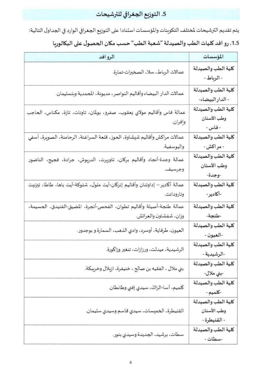 مذكرة ولوج كليات الطب والصيدلة وطب الأسنان 2026 - الصفحة 6