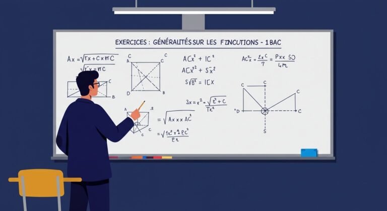 Exercices Généralités sur les fonctions - 1ère Bac Maths BIOF PDF