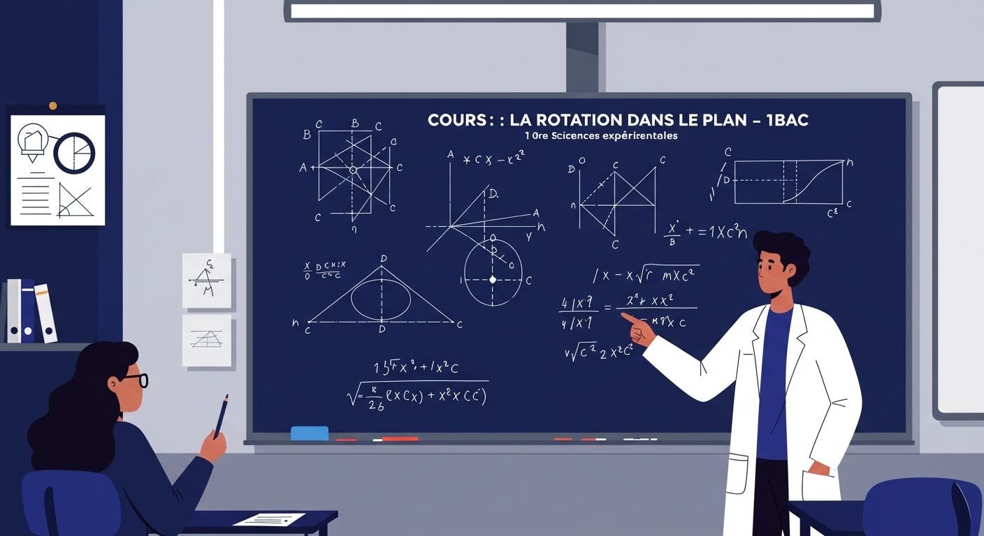 Cours La rotation dans le plan - 1ère Bac Maths BIOF PDF
