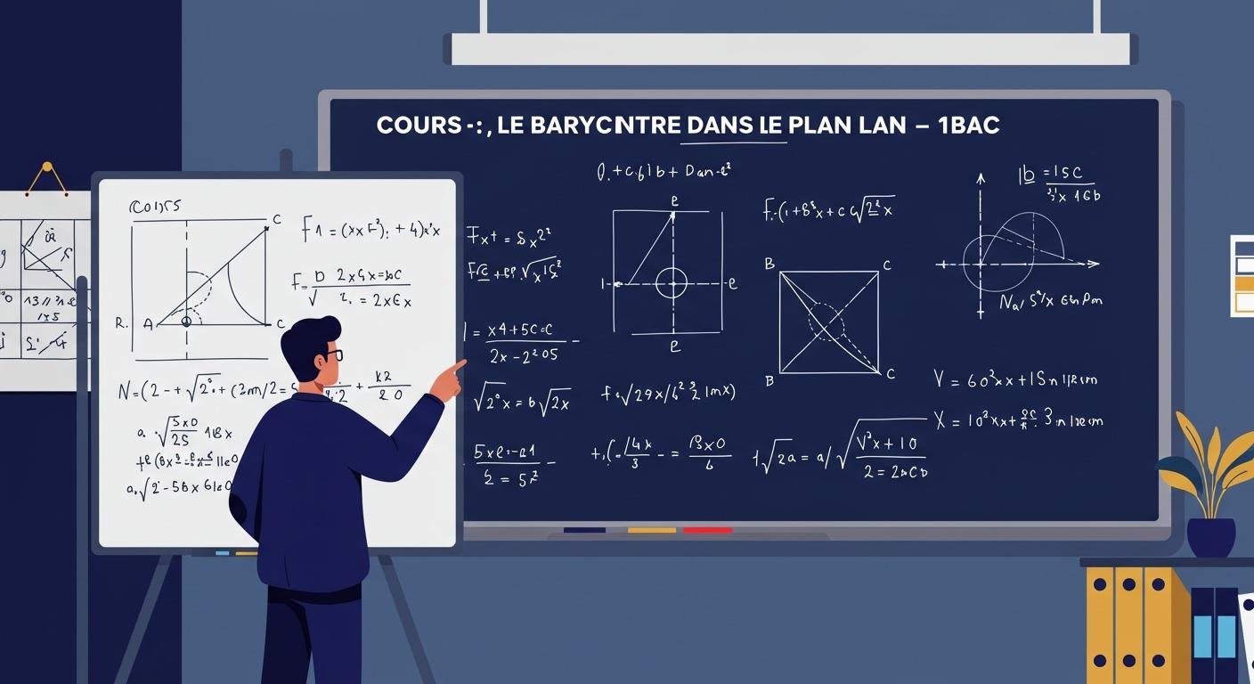Cours Le barycentre dans le plan - 1ère Bac Maths BIOF PDF