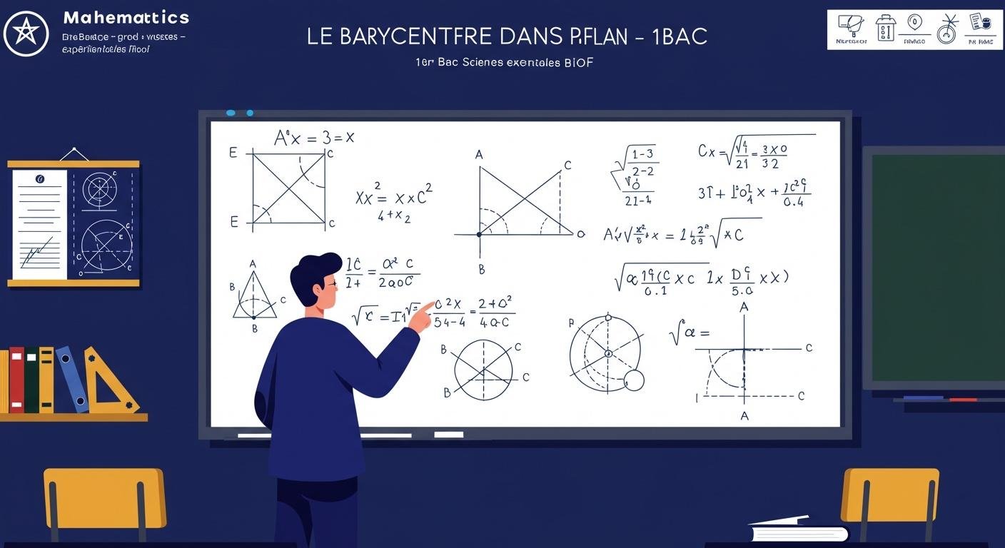 Le barycentre dans le plan - 1ère Bac Maths BIOF
