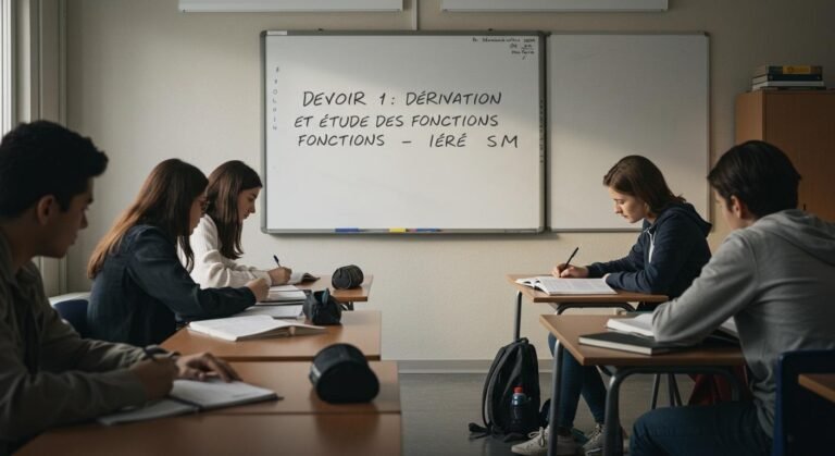 Devoir 1 : Dérivation et Étude des fonctions – 1ère Bac SM Maths 1SM BIOF PDF