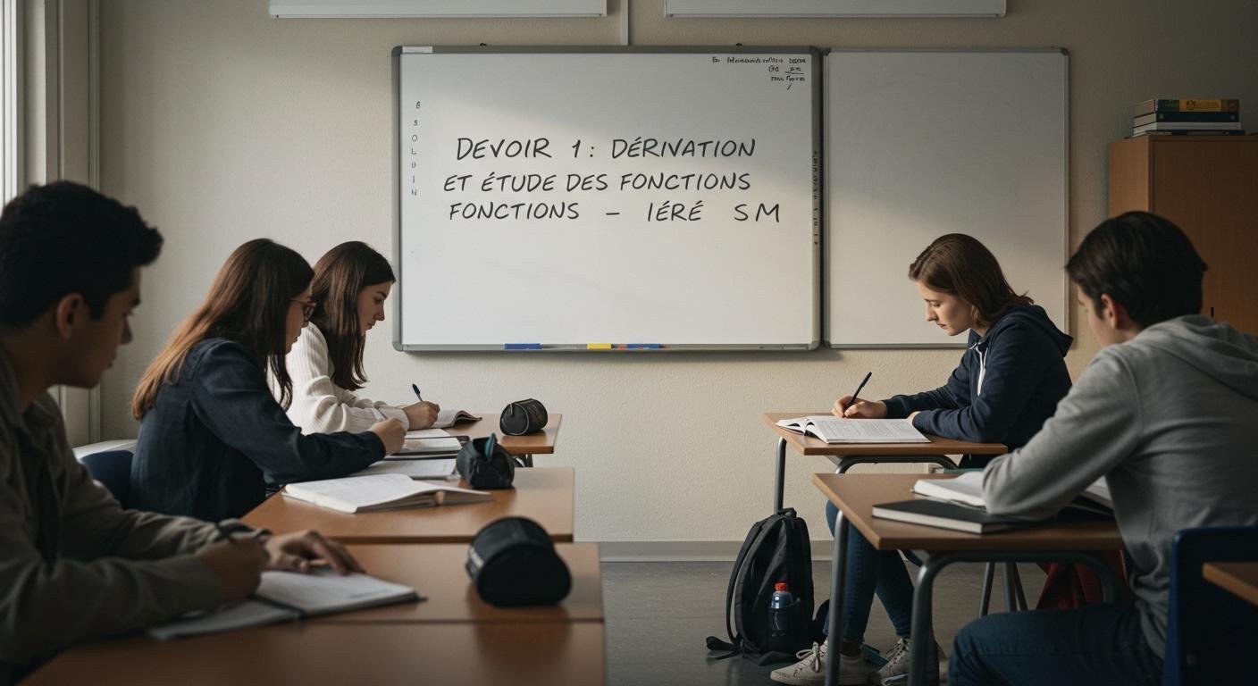 Devoir 1 : Dérivation et Étude des fonctions – 1ère Bac SM Maths 1SM BIOF PDF