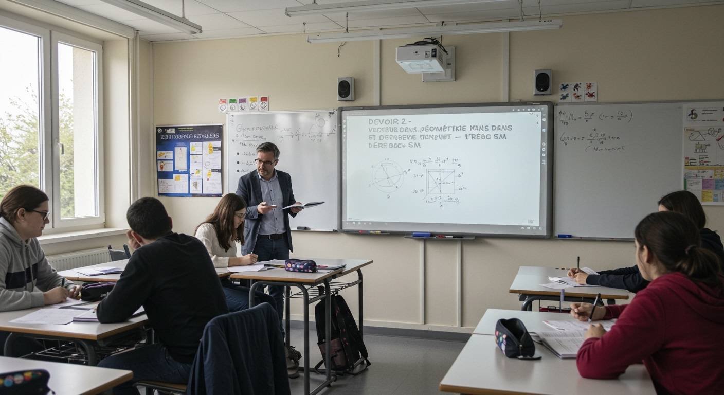 Devoir 2 : Vecteurs, Géométrie dans l'espace et Dénombrement – 1ère Bac SM Maths 1SM BIOF PDF
