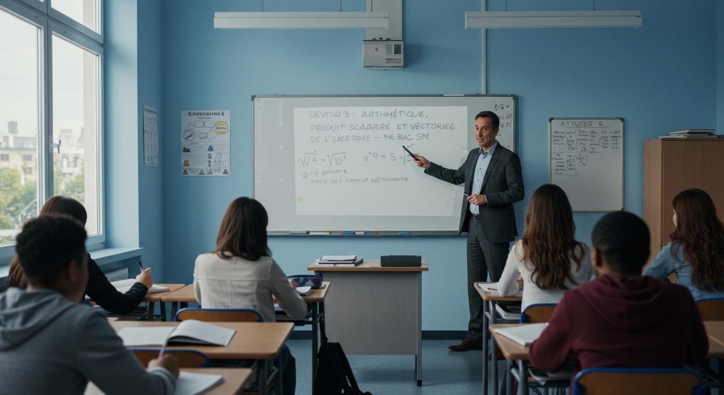 Devoir 3 : Arithmétique, Produit scalaire et vectoriel de l'espace – 1ère Bac SM Maths 1SM BIOF PDF