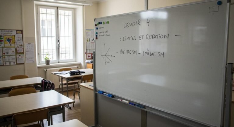 Devoir 4 : Limites et Rotation – 1ère Bac SM Maths 1SM BIOF PDF