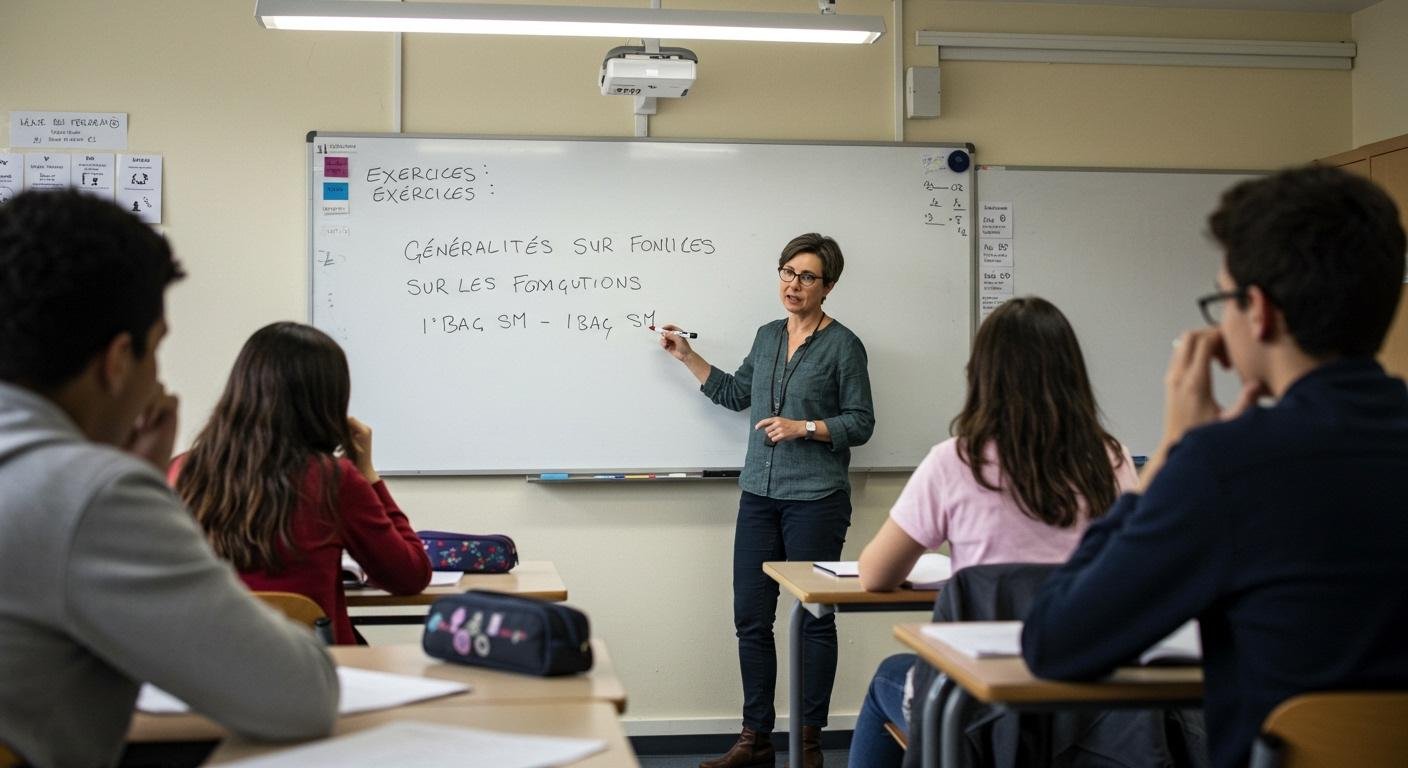 Exercices Généralités sur les fonctions - 1ère Bac SM Maths BIOF PDF