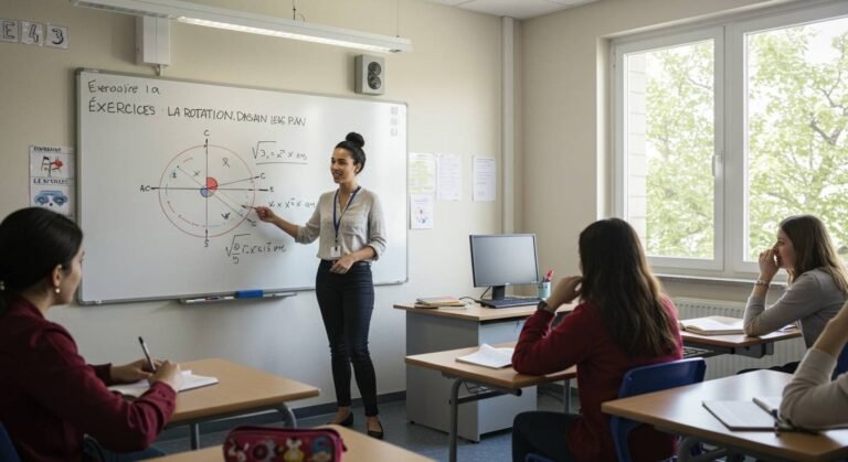 Exercices La rotation dans le plan - 1ère Bac SM Maths BIOF PDF