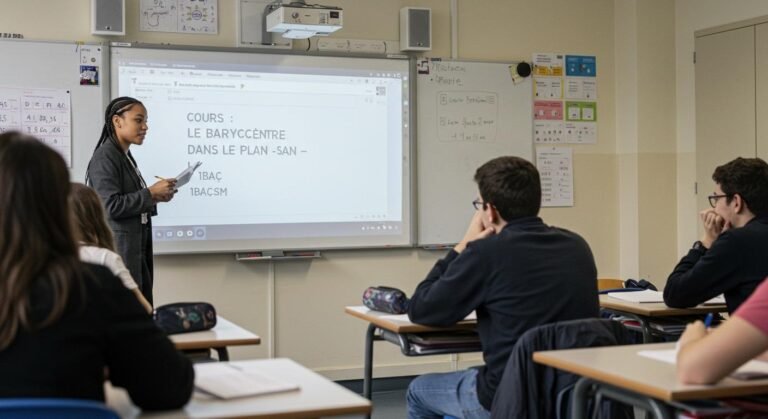 Cours Le barycentre dans le plan - 1ère Bac SM Maths BIOF PDF