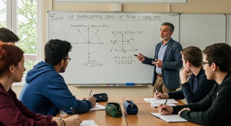 Le barycentre dans le plan - 1ère Bac SM Maths BIOF