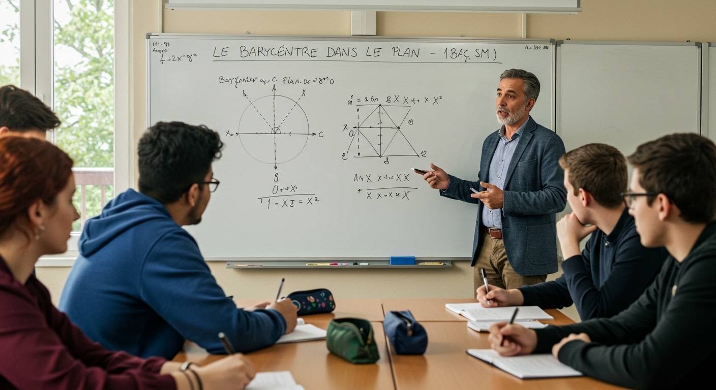 Le barycentre dans le plan - 1ère Bac SM Maths BIOF