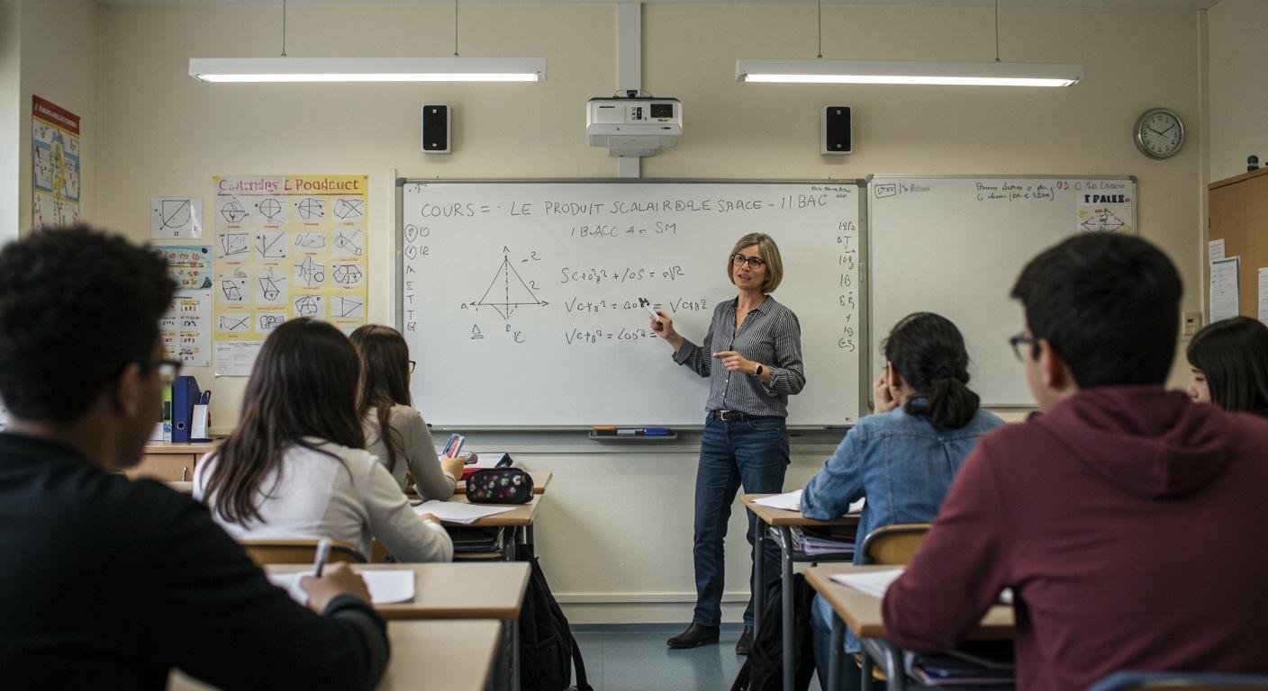 Cours Le produit scalaire dans l'espace - 1ère Bac SM Maths BIOF PDF
