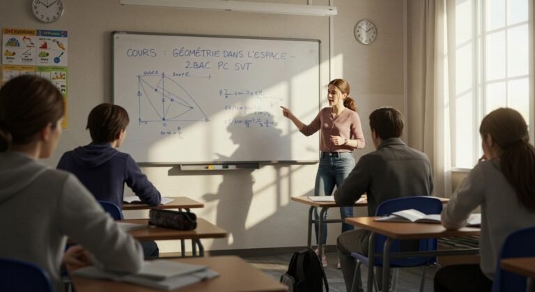 Cours Géométrie dans l'espace - 2ème Bac PC SVT Maths BIOF PDF