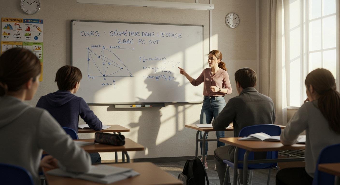 Cours Géométrie dans l'espace - 2ème Bac PC SVT Maths BIOF PDF