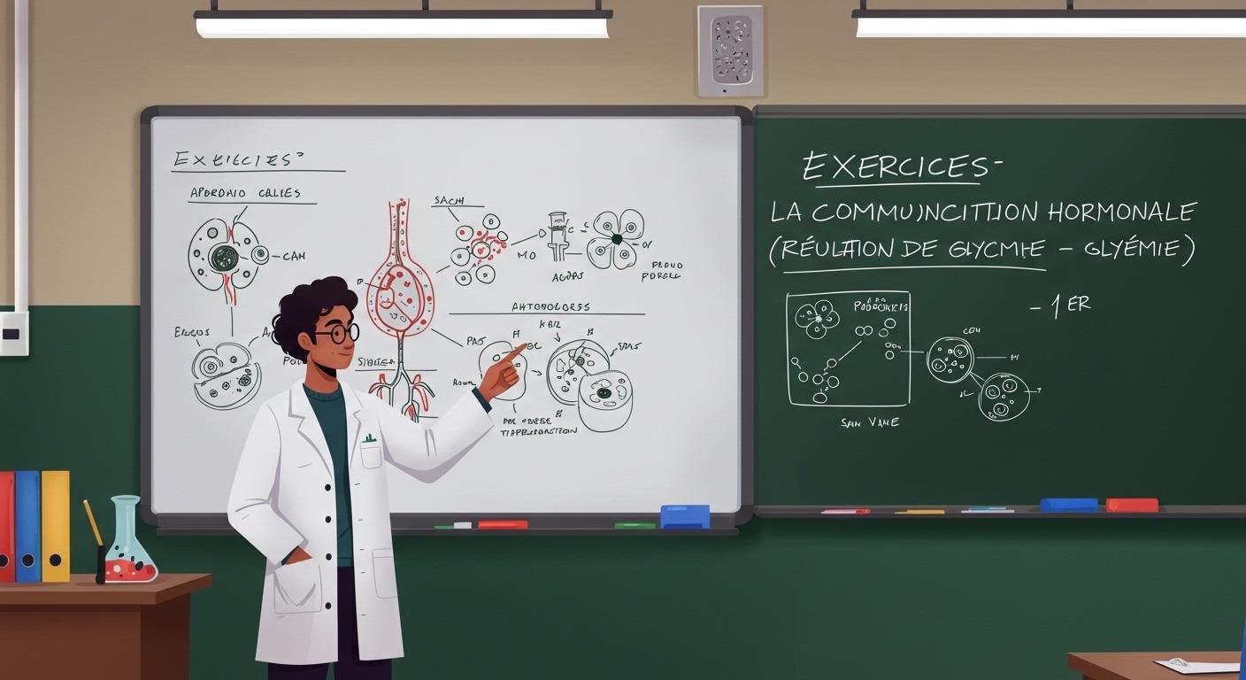 Exercices La communication hormonale (Régulation de la glycémie) - 1er Bac SVT BIOF PDF