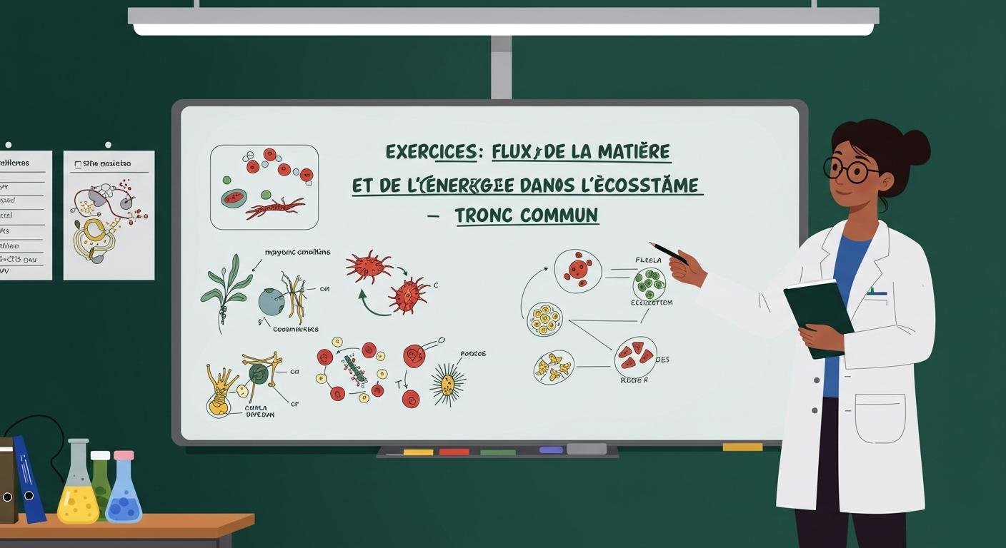 Exercices Flux de la matière et de l’énergie dans l’écosystème - Tronc Commun SVT BIOF PDF